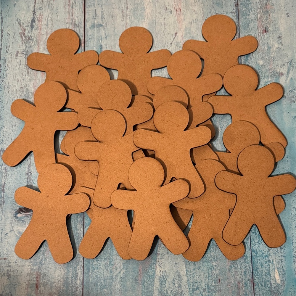 21 Brown Gingerbread Man Wood Shapes Art Project Bundle Christmas School Crafts